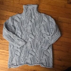 Elegant Light Blue Turtleneck Sweater
